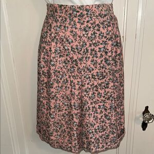 Vintage 80s/90s Russ Studio pink floral corduroy high waisted cuffed shorts